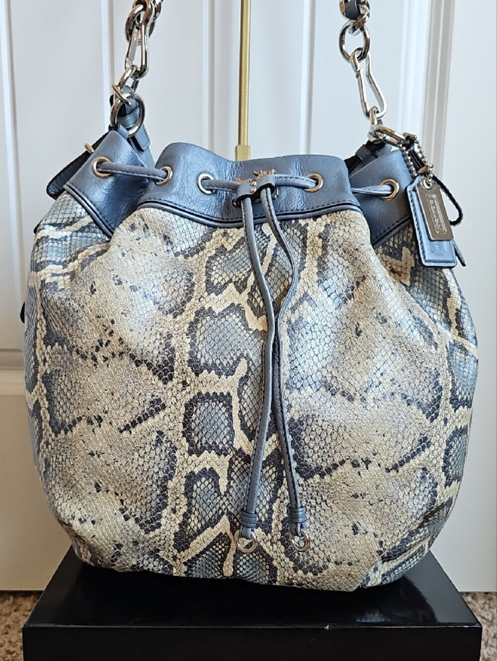 Coach 2011 Madison Marielle Python Drawstring Bucket Bag 17019 EUC - Picture 4 of 12